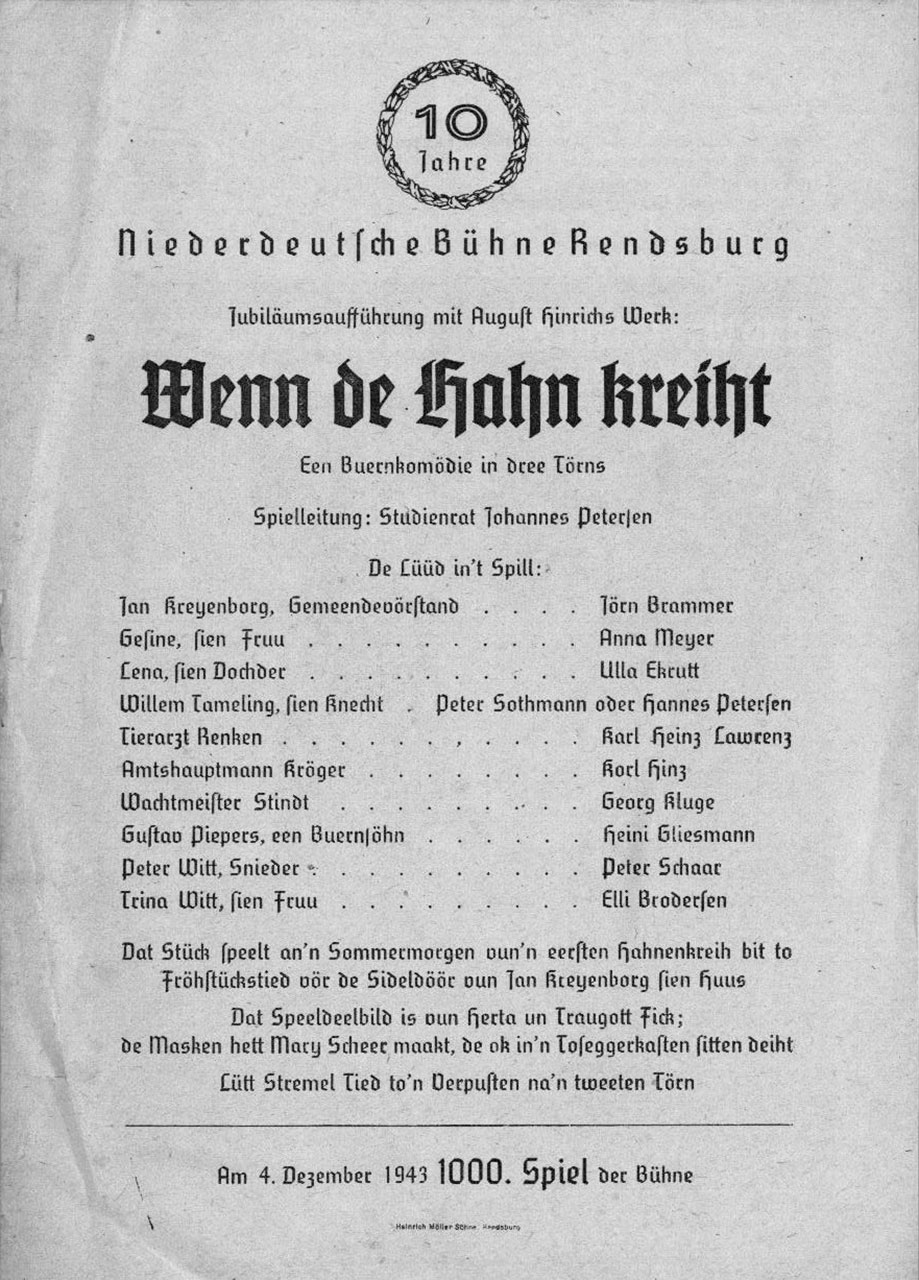 Historisches Foto der Niederdeutschen Bühne Rendsburg